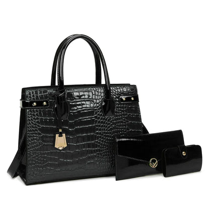 Retro Crossbody Crocodile Pattern Texture Bag Set