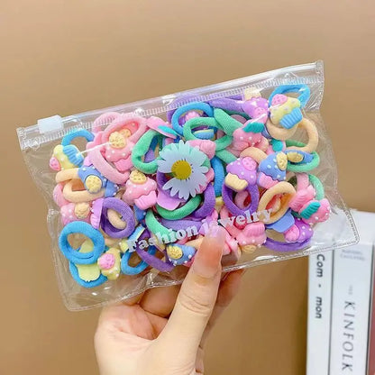 10/20Pcs/Set Cute Cartoon Rubber Elastic Hair Bands