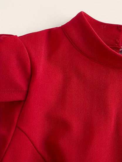 Leisure and elegant style with hollowed out bow design at the back mid dress