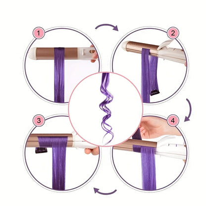Purple Hair Extensions 6Pcs Wig
