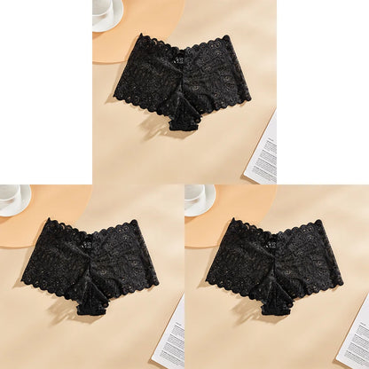 3PCS Mid-waist Lace Sexy Underwear Lingerie
