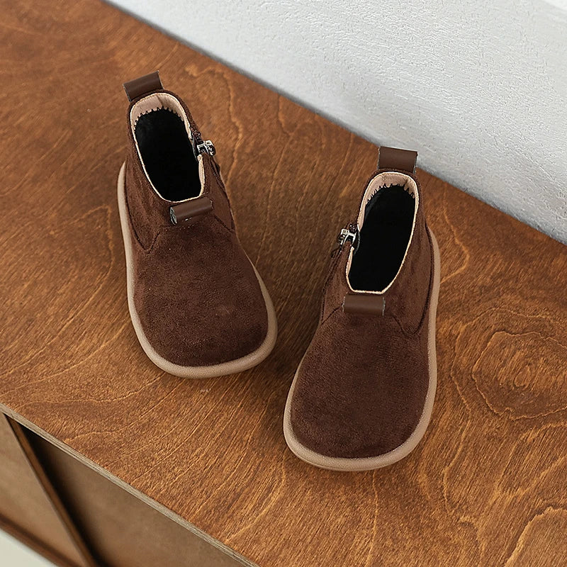 Casual Outdoor Anti-slip Infant Oxford Suede Plush Ankle Boots