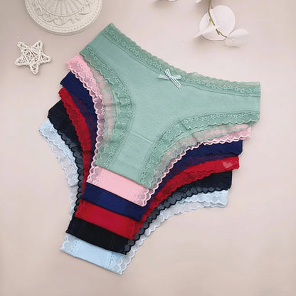 5 PCS Pantie Sexy Lace Cotton Briefs Lingerie
