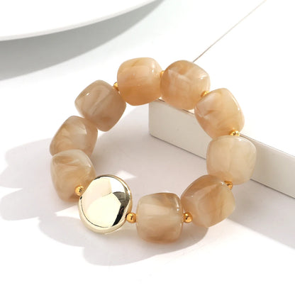 Colorful Acrylic Square Beads Elastic Bracelets