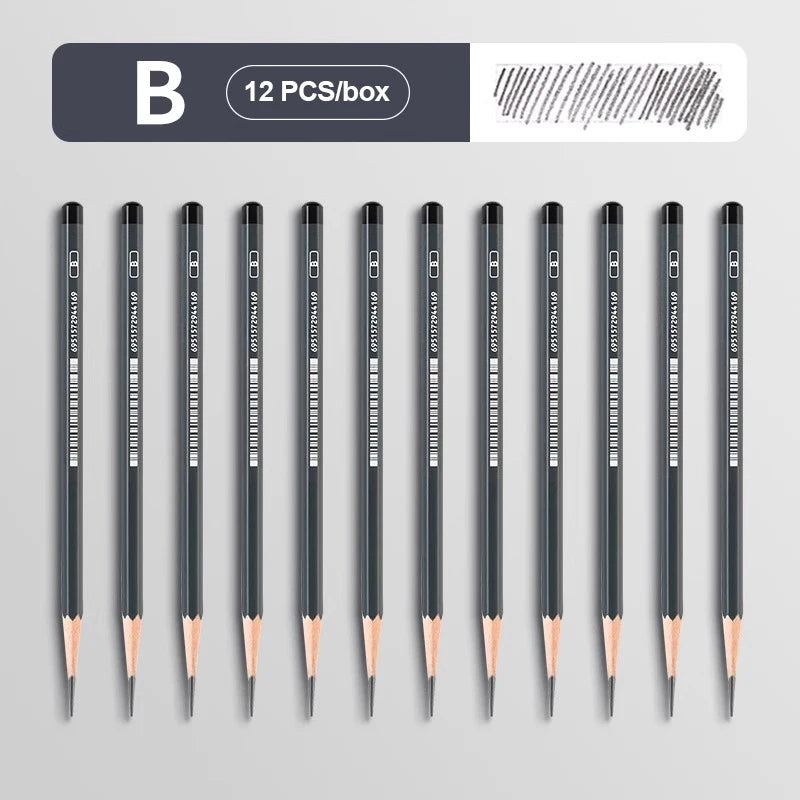 2H HB B 2B 3B 4B 5B 6B 7B 8B 12B 14B Sketch Drawing Graphite Charcoal Pencils Set