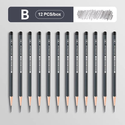 2H HB B 2B 3B 4B 5B 6B 7B 8B 12B 14B Sketch Drawing Graphite Charcoal Pencils Set