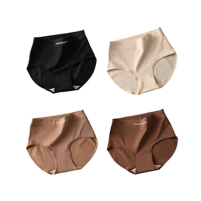 4Pcs/Set High-Waist Cotton Plus Size Lingerie