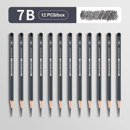 2H HB B 2B 3B 4B 5B 6B 7B 8B 12B 14B Sketch Drawing Graphite Charcoal Pencils Set