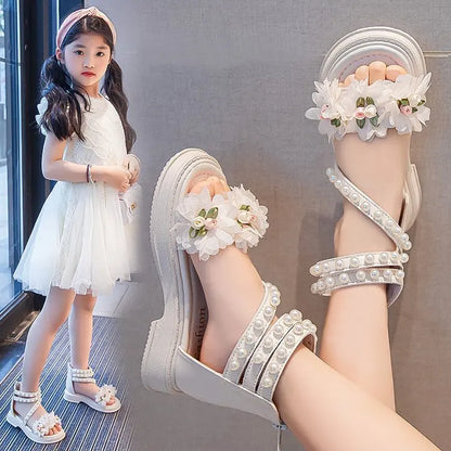 Girls Soft Bottom Toe-Open Shoes