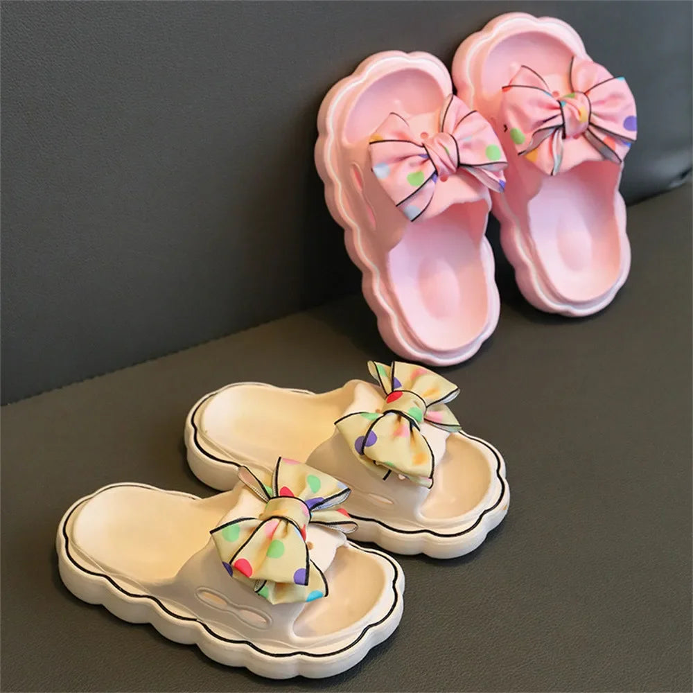 Kids Bow Wear Wear Non-slip Home Slippers