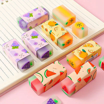 3pcs/lot Cartoon Creative Fruit Eraser Pupils Exam Pencil Eraser