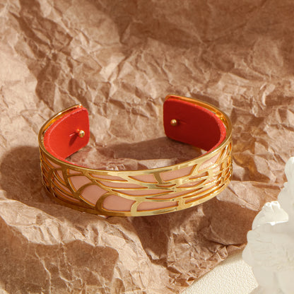 Hollow double-sided leather color replaceable bracelet