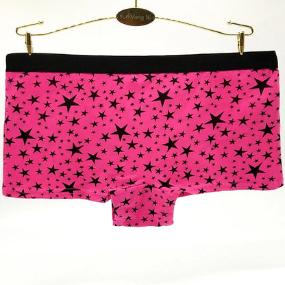 Underwear Cotton Panties Low Rise Boxers Shorts Stars Print 5 Pcs/Lot