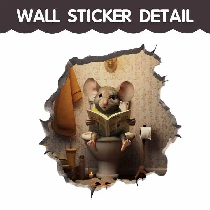 Cartoon Cute Little Mouse Hole Wall Stickers