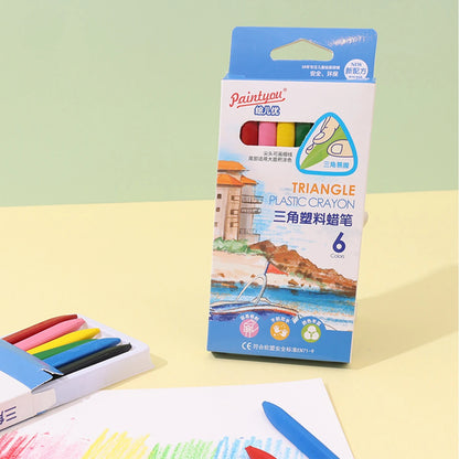 12-36 Color Washable Crayons Non-Toxic Erasable Triangular