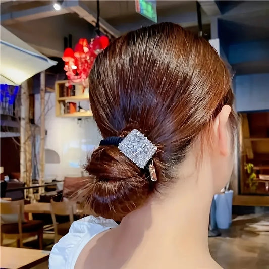 Water diamond headband elegant retro design adjustable imitation pearl hair clip