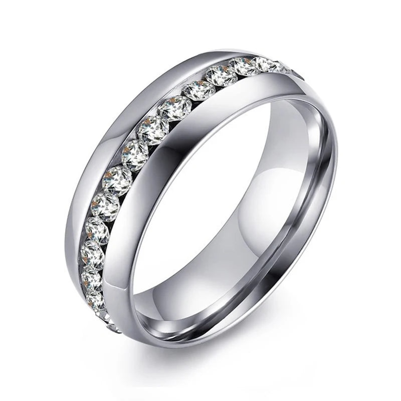 Charm Couple Romantic Heart Rhinestones CZ Rings Set