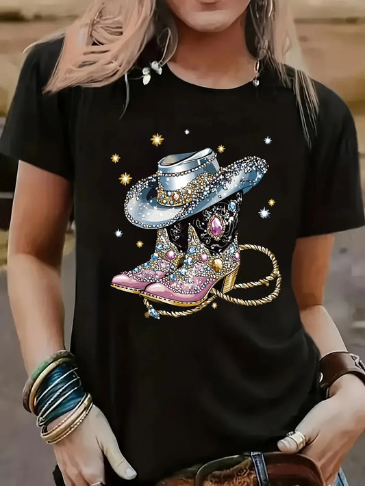 Short-sleeved Western Cowboy Series T-shirt