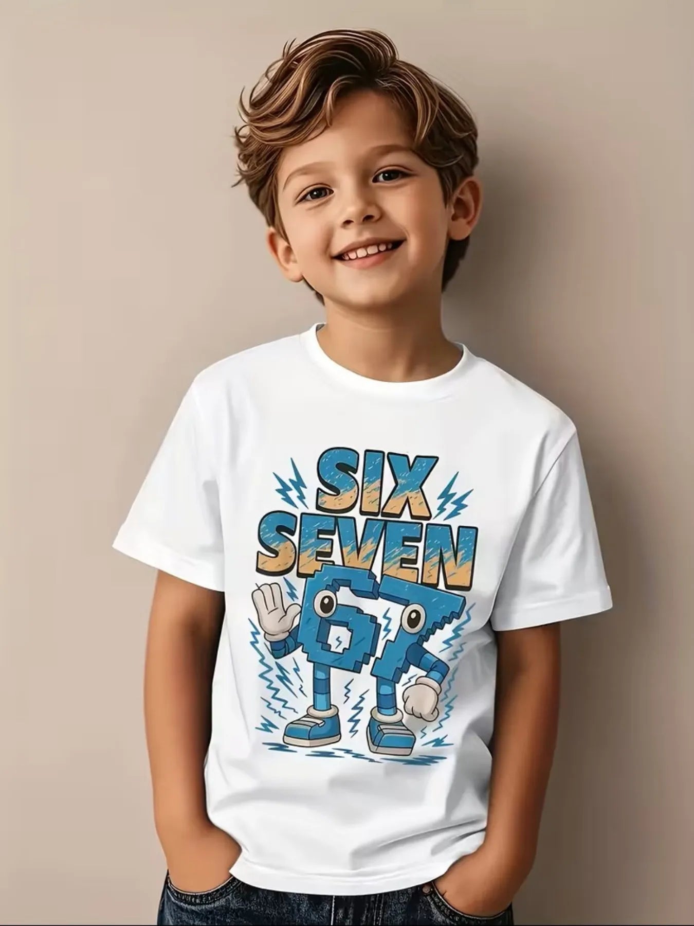 Funny 67 Number Graphic Print T-Shirt