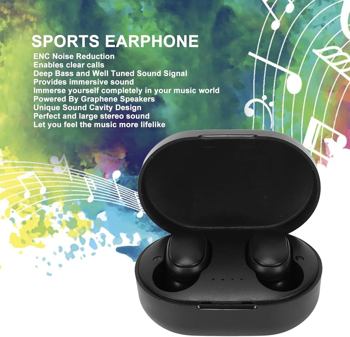A6S Wireless Bluetooth Earphones Touch Control Sport Headset LED Display Stereo