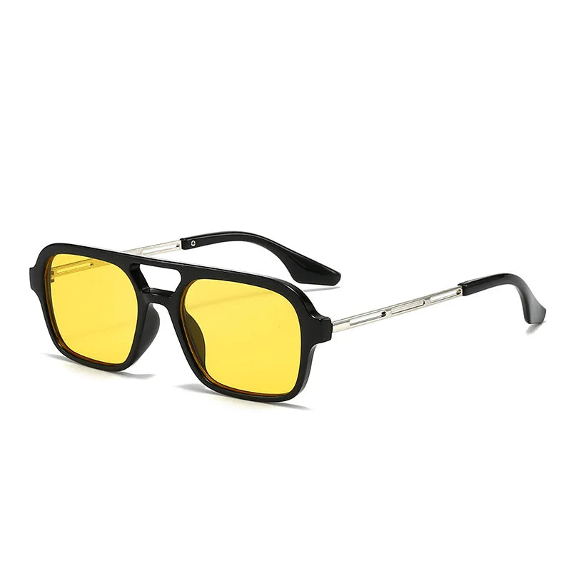 Metal Frame Square Black Rectangle Sunglasses