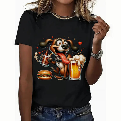 Funny Cartoon Casual Short Sleeve Crew Neck Tee T-Shirts