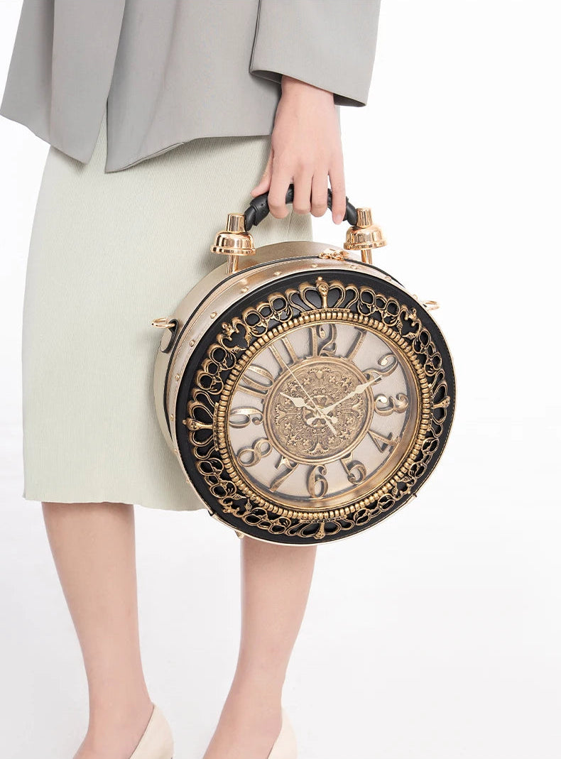 Retro Creative Clock niche Design Sense Crossbody Bag