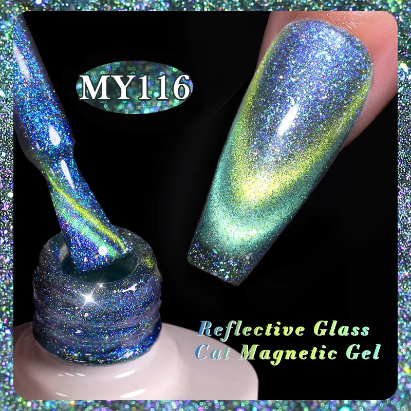 Sparkling Glass Bead Cat Magnetic Gel Nail Polish