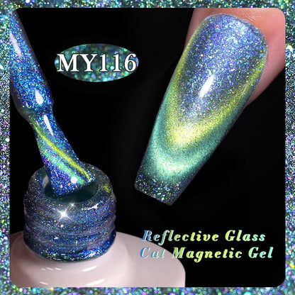 Sparkling Glass Bead Cat Magnetic Gel Nail Polish