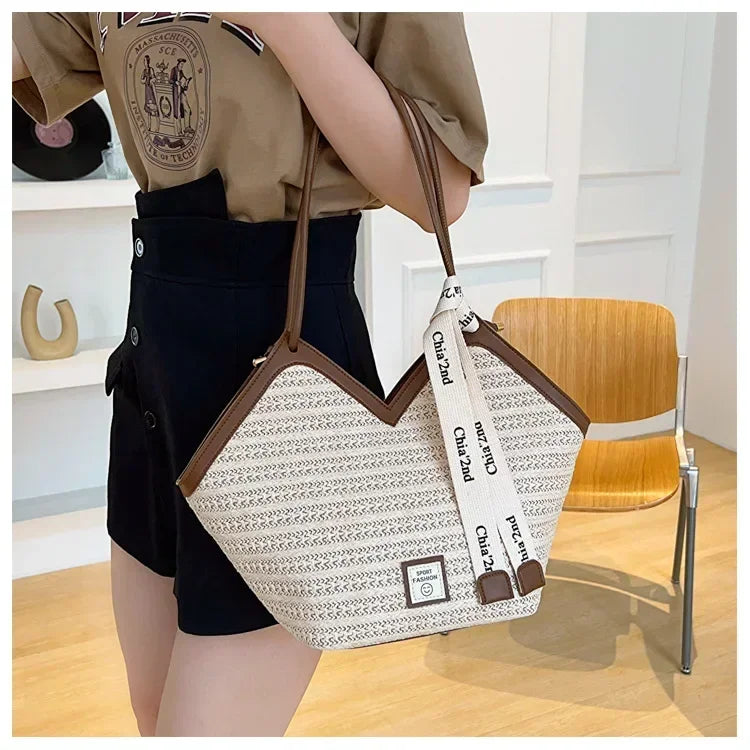 Straw Woven Basket Luxury Bag
