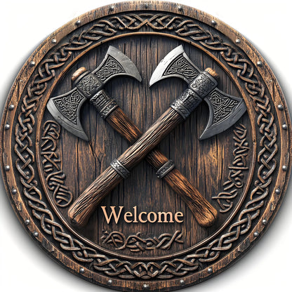 Viking Axes Welcome Sign Decor for Home