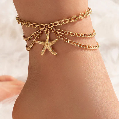 Bohemia Gold Snake Ankle Bracelet Set