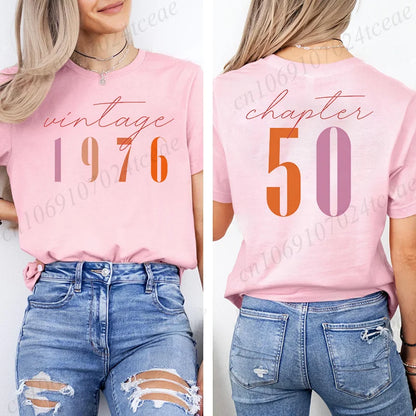 Vintage 50th Birthday Aesthetic Classic 1976 Graphic 50 Bday Shirts