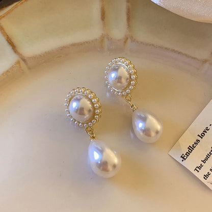 French Vintage Imitation Pearl Clip on Earrings