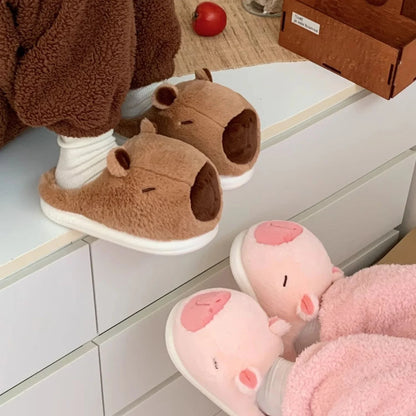 Couple Cute Kapybara Design Casual Soft Heel Slippers