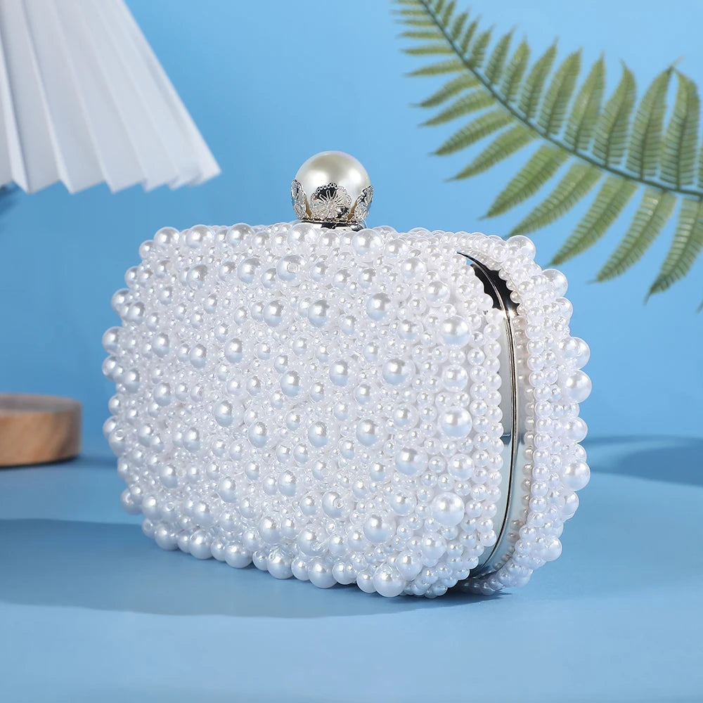Handcrafted Pearl Evening High-End Versatile Hand-Held Bag