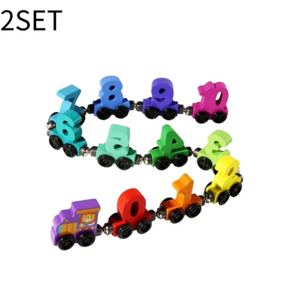 Wooden Magnetic Number Train Montessori Educational Toy For Toddlers