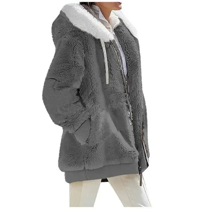 Casual Hooded Zipper Fleece Jacket