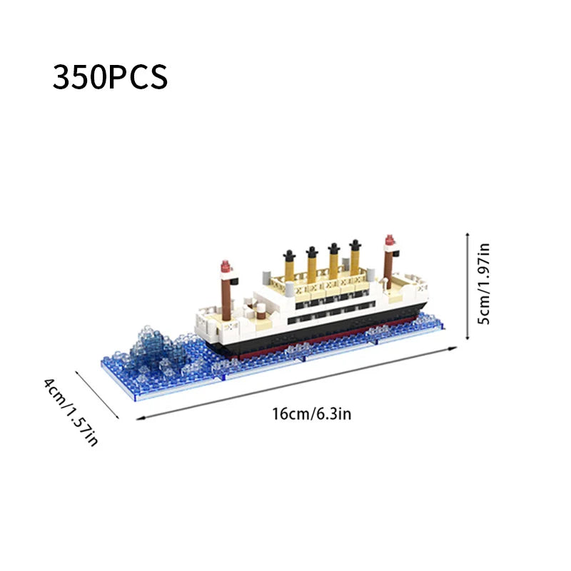 Micro particle building block assembly toy Titanic toy