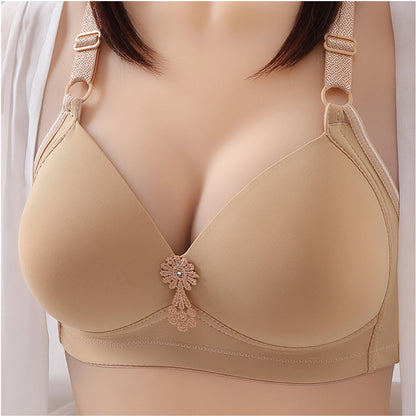 Oversized Slim Comfortable Traceless Solid Color Bra
