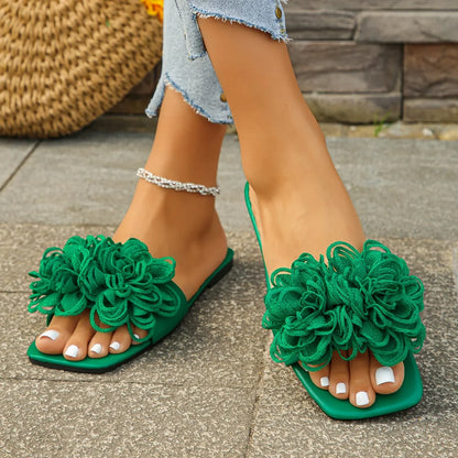Flower Flat Casual Walking Slippers