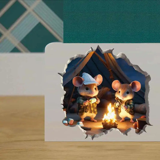 Cartoon Cute Little Mouse Hole Wall Stickers