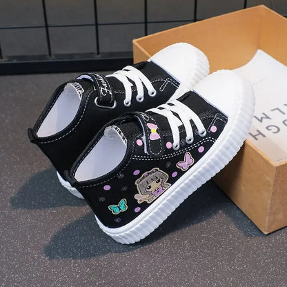Multi Colored Cartoon Mid Canvas Shoe
