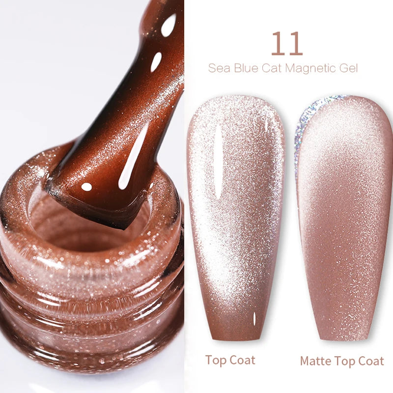 Sparkling Glass Bead Cat Magnetic Gel Nail Polish
