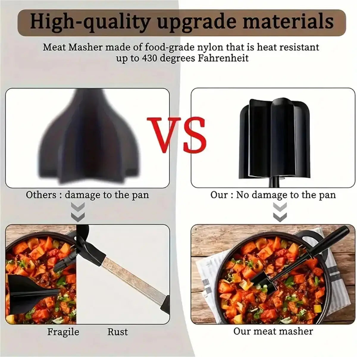 1pc Meat Chopper, Meat Shredder Heat Resistant