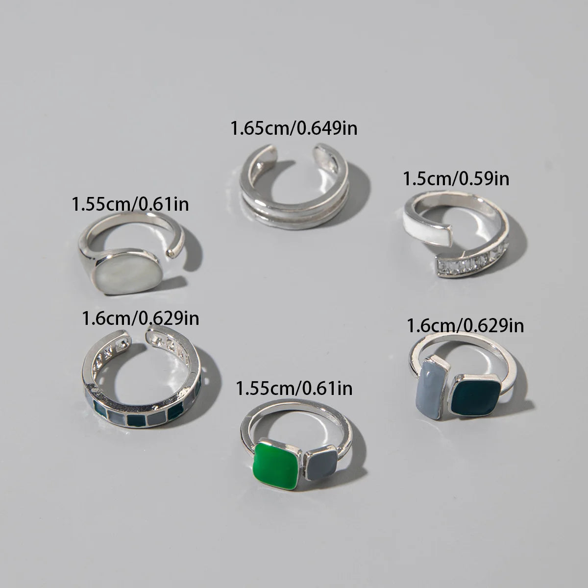 DANA Circle Geometry Opening Joint Rings Set