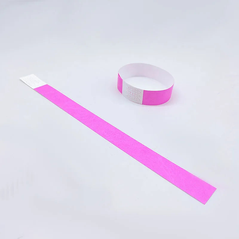 100pcs Colorful Neon Paper Wristbands Mixed Multicolor Waterproof