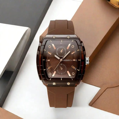 Affordable Macaron-Colored Barrel-Shaped with Silicone Strap Watch
