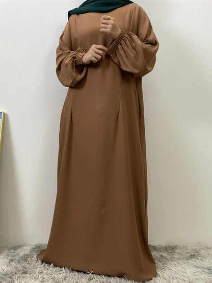 Muslim Front Zippers Abaya Dress