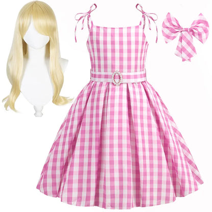 Halloween Hot Movie Barbei Baby Girl Pink Cowboy Dress